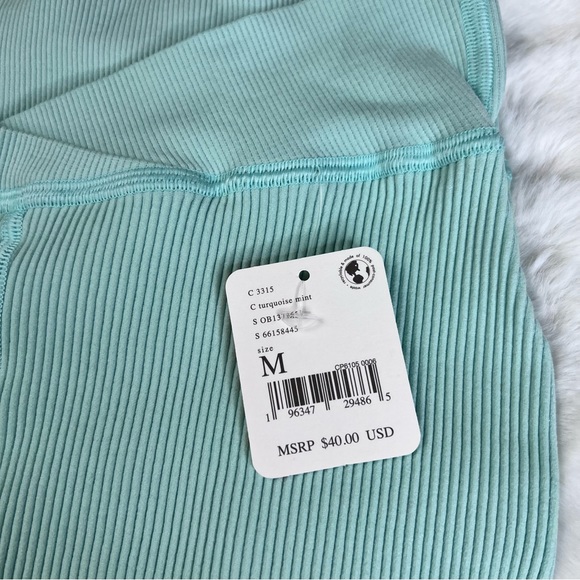 Free People Movement Turquoise Mint Free Throw Ribbed Biker Short Medium - Picture 7 of 9